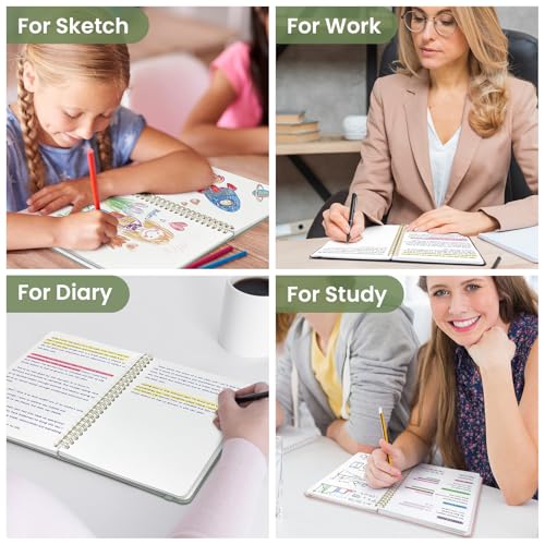 Image of Taja Blank Spiral Journal Notebook for Women & Men, 140 Pages, Sketch Book, Plain Notebook for Drawing & Sketching, Journals for Creative Writing, A5(5.7 inch x 7.9 inch) - Green