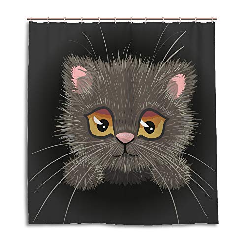 Rideau de douche imperméable chat mignon fini les sols mouillés - 5