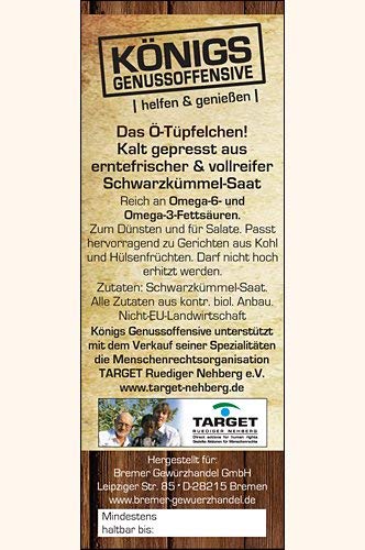 Bremer Gewürzhandel Schwarzkümmelöl BIO, kaltgepresst, Black Seed Oil Speiseöl für Salate, 100ml – Bild 4