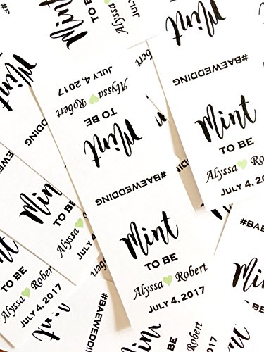 Set of 12 Tic Tac Adhesive Labels for Tic Tac Party Favors - Mint to Be Labels with Customizable Names and Date