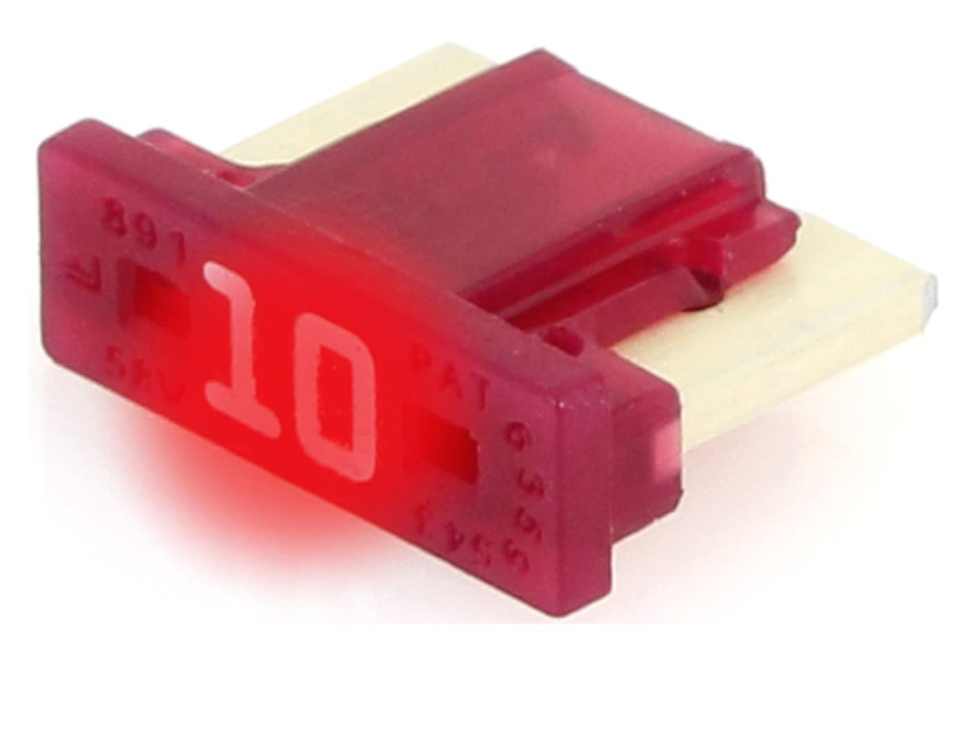 LED Status Micro Low Profile LP Car Mini Fuses FLL Set 3A 5A 7.5A 10A 15A 20A 25A 30A, Current: 10A Ampere