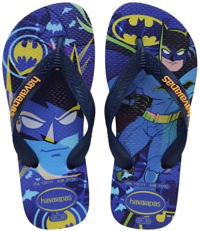 Havaianas Top Warner Kids Batman, Chinelo Infantil, Azul Marinho, Tamanho 31/32, Borracha