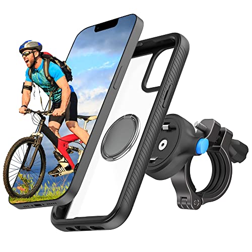 SPORTLINK Support iPhone 13 Pro Max Velo Moto VTT - Metal Suport Portable/Telephone Vélo Route/Scooter/Trotinette/Guidon/Bicyclette Sportive Antichoc Aluminium Bike Holder Anti Vibration Rotatif 360