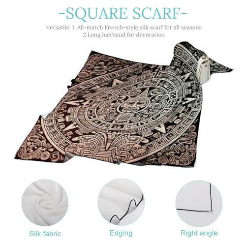 Silk Scarves, Mayan Calendar Printed Silk Scarves,soft Silk Scarves,versatile Silk Scarves,thin And Easy to Carry Silk Scarves4