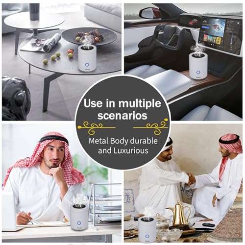 Brûleur d'encens portable blanc mini diffuseur voiture USB C - 4