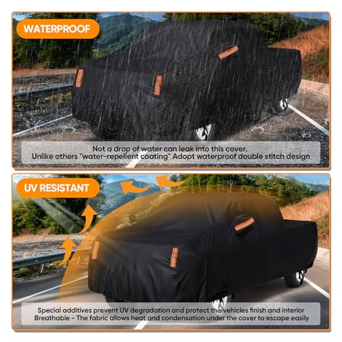Image of Truck Cover Waterproof All Weather - Pickup Truck Car Cover Fit for Ford F150, Chevrolet Silverado 1500, Gmc Sierra, Ram 1500, Toyota Tundra (Length Up to 250 inch)