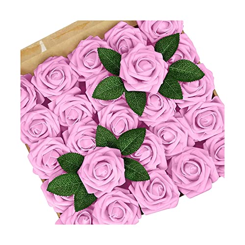 Fleurs artificielles roses en mousse sans entretien pour décoration de fête