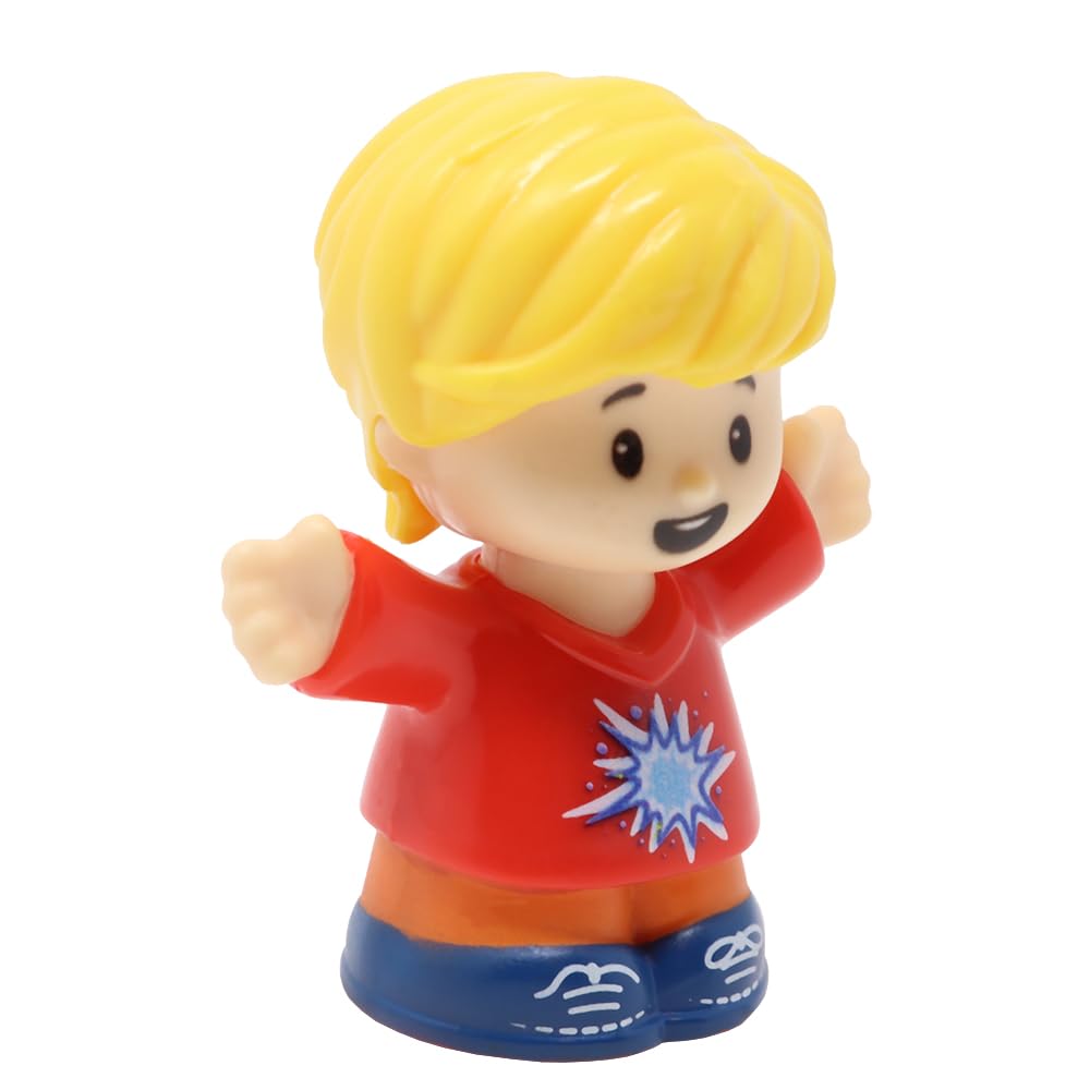 Fisher-Price Ersatzteil für Sammlerstück Little People Flughafen Schule Zoo Familie Puppenhaus Spielset GWV20 - Ersatz Blonde Eddie Figur