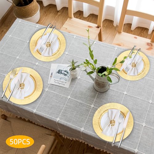 50 platos cargadores redondos de plástico 13 pulgadas miniatura 4