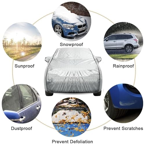 Image of Kayme Compatible with Silver Grand Vitara Car Cover Waterproof Car Body Cover for All Weather Proof & Full Bottom Elastic, Triple Stitching with 100% Nail Proof Cover