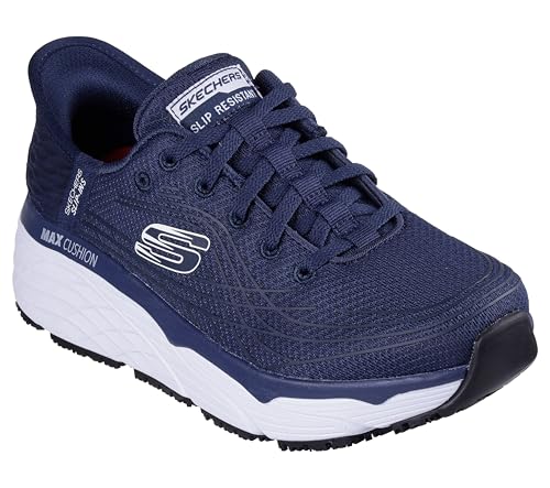Skechers Women's Max Cushioning Elite SR Hands Free Slip-Ins Health Care Professional Shoe, NVY, 8