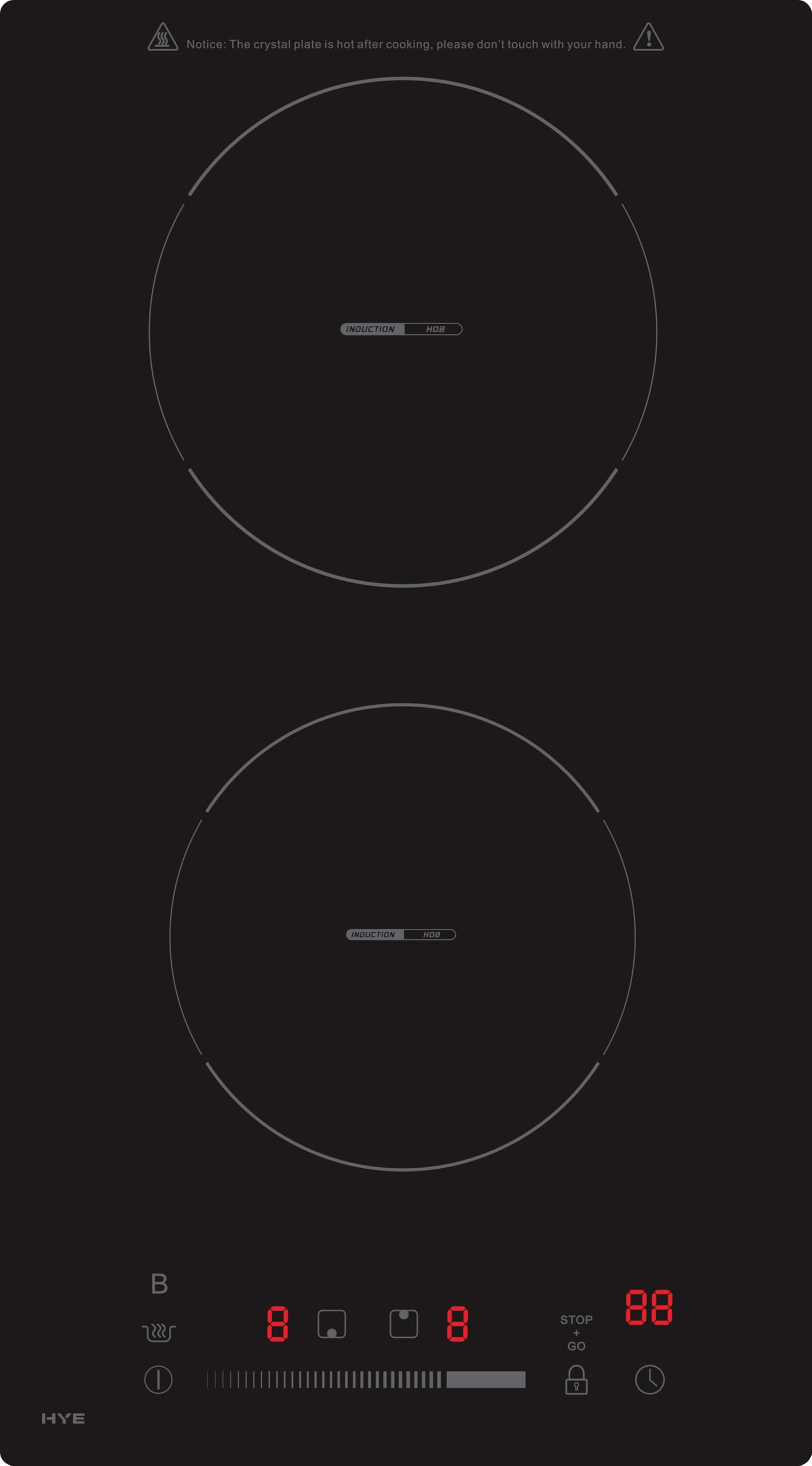 HYE Electric Hob - Induction Hob, 60cm Built In, 4 Cooking Zones, Sleek Black Glass Surface, Intuitive Touch Control Panel, Child Lock, Perfect For Modern Homes - C01IH60E28 — view 9