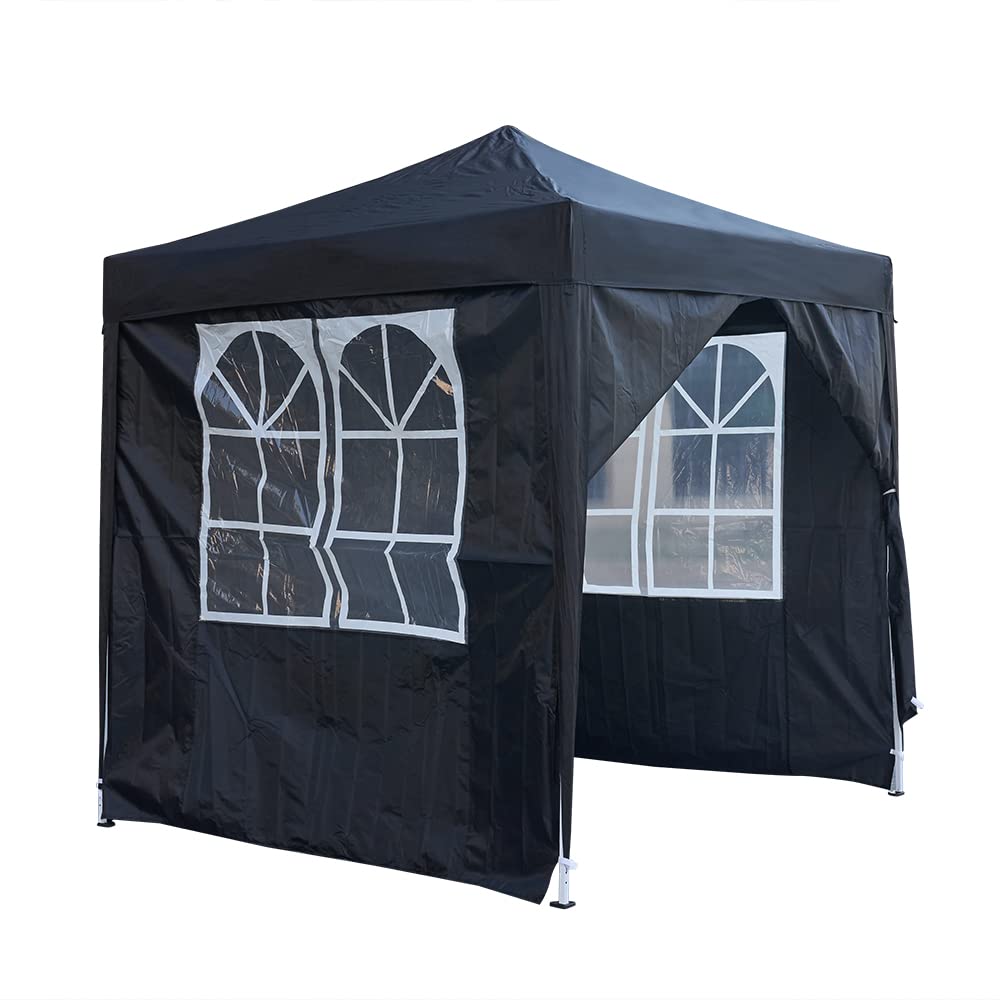 Panana 2 X 2m Pop Up Gazebo Waterproof Outdoor Garden Marquee Awning Party Tent Canopy and Carry Bag Black