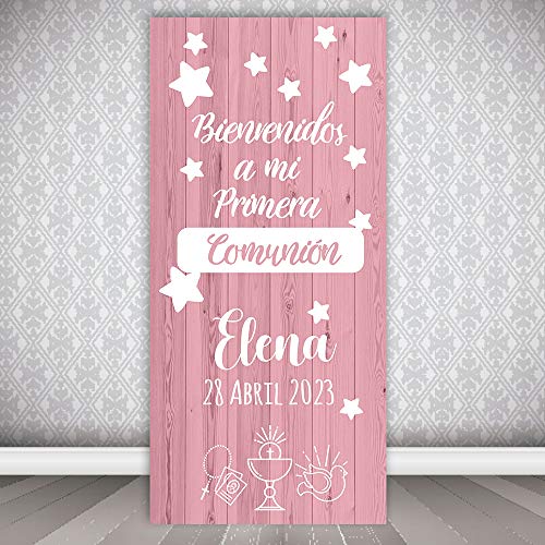 setecientosgramos Decoración Comunión | Cartel Comunión SimplePink | 70cm x 150cm