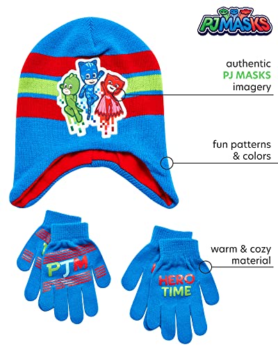 PJ Masks Winter Hat and 2 Pair of Gloves or Mittens Set (Age 2-7)2
