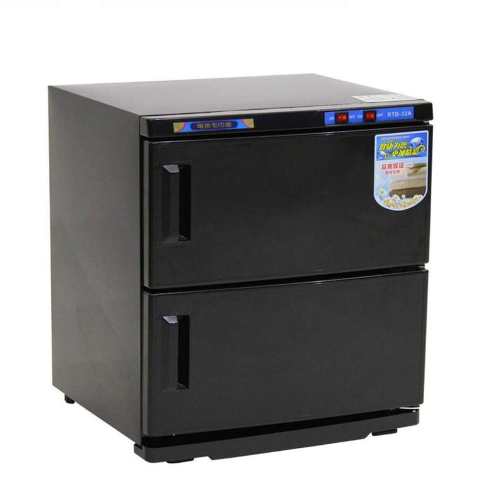 Calentador caliente de la toalla 32L, gabinete del esterilizador del acero inoxidable para la tienda del barbero del hotel del spa del salón, gabinete del vapor facial de la alta temperatura con la ba