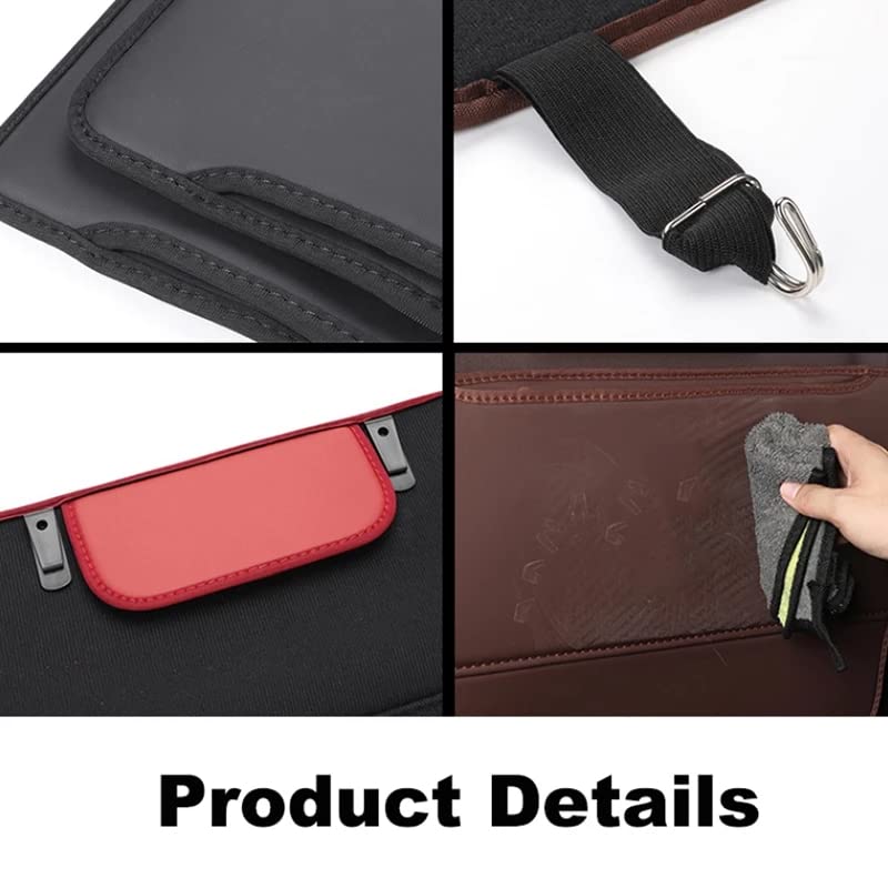 2Pcs Tappetini Proteggi Sedile Anteriore per Auto Kick Mat per Jeep Compass 2007-2017, Impermeabili Facile da Pulire Organizzatore Borsa di Sstoccaggio Accessorio da Viaggio