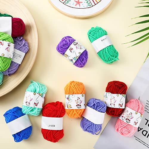 Nuogo AO-NUOGO-424 100 Rolls10G Acrylic Yarn Skeins Set 2200 Yards In Total Mini Soft Crochet Yarns thumb #6