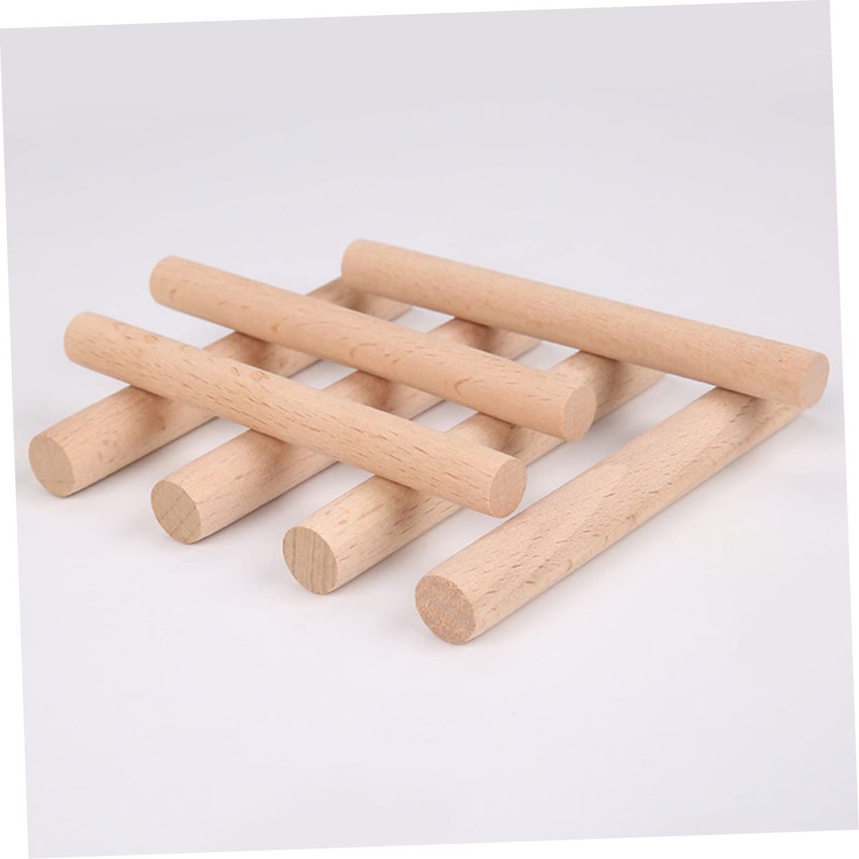 Sólidas Carpintería y Bricolaje de Haya de Madera Maciza Redondas 10 Varillas Reutilizables para Manualidades y Modelismo