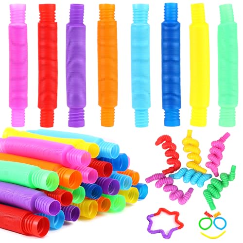 24 tubos Pop Tubes, Sensorik Toys Mini Pop Tubos para niños, adolescentes y adultos Pop Tube Toys Sensorisches Tubos Fidget Toys 24 tubos Pop Tubes, Sensorik Toys Mini Pop Tubos para niños, adolescentes y adultos Pop Tube Toys Sensorisches Tubos Fidget Toys