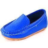 LONSOEN Toddler/Little Kid Boys Girls Soft Synthetic Leather Loafer Slip-On Boat-Dress Shoes/Sneaker