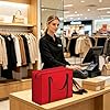 WZYCWB Portable Storage Tote Bag for Adults, Red, Polyester with Vinyl Lining, Zippered, 53 x 40 x 23 cm, Foldable Large Capacity #2