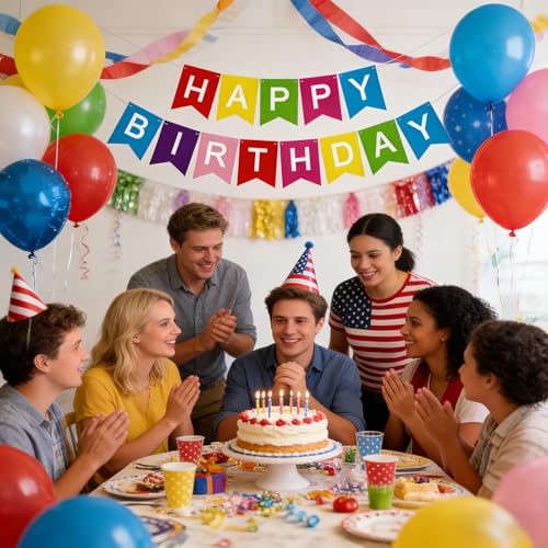 Image of Happy Birthday Banner Birthday Party Supplies (qchf)