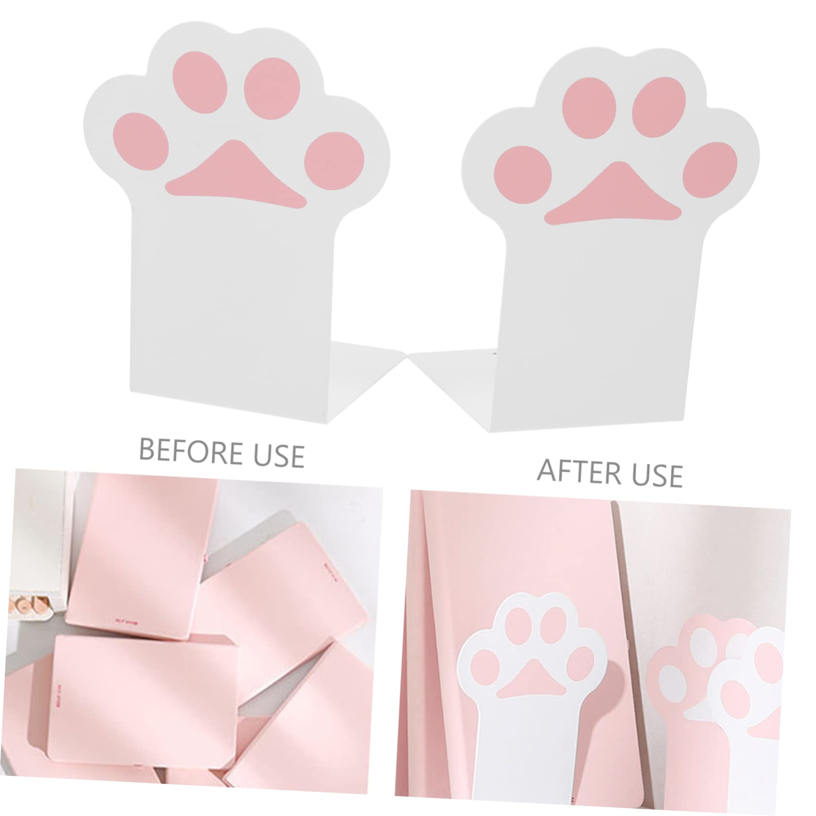 DIYEAH Metal Bookends Book Stopper for Shelves Decorative Book Organizer Crafted Book Holders Keep Books Documents Ne