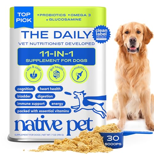 Native Pet Dog Vitamins & Supplements - 11-in-1 Multivitamin Powd...