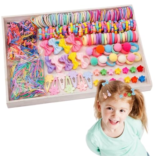 EYWILYWI 1191 Pcs MINI Baby Hair Ties Gift Set Hair Accessories Baby Little Girls Hair Clips Elastic Bands Cute Bows Ties Toddlers Cartoon Clip Barrettes Hair Accessories Set. (pink)