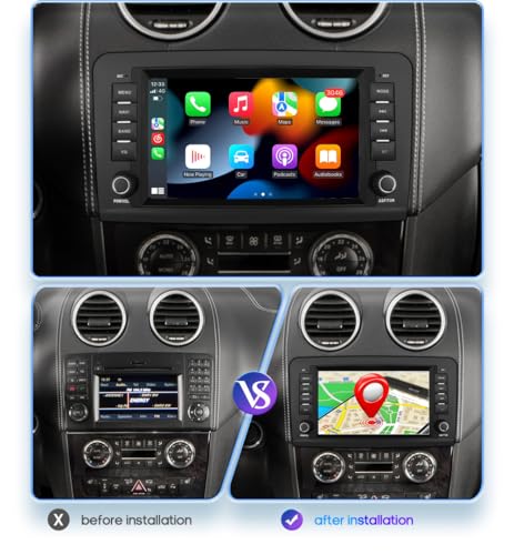 RoverOne Automotivo Radio Estéreo para Mercedes Benz W164 ML300 ML320 ML350 X164 GL320 GL350 com Car