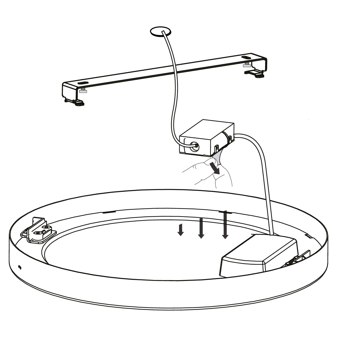 EGLO connect.z Smart Home łazienkowa lampa sufitowa LED Fueva-Z, Ø 21 cm, ZigBee, sterowanie aplikacją i głosem, regulacja barwy światła, ściemnianie, metalowa biała, IP44