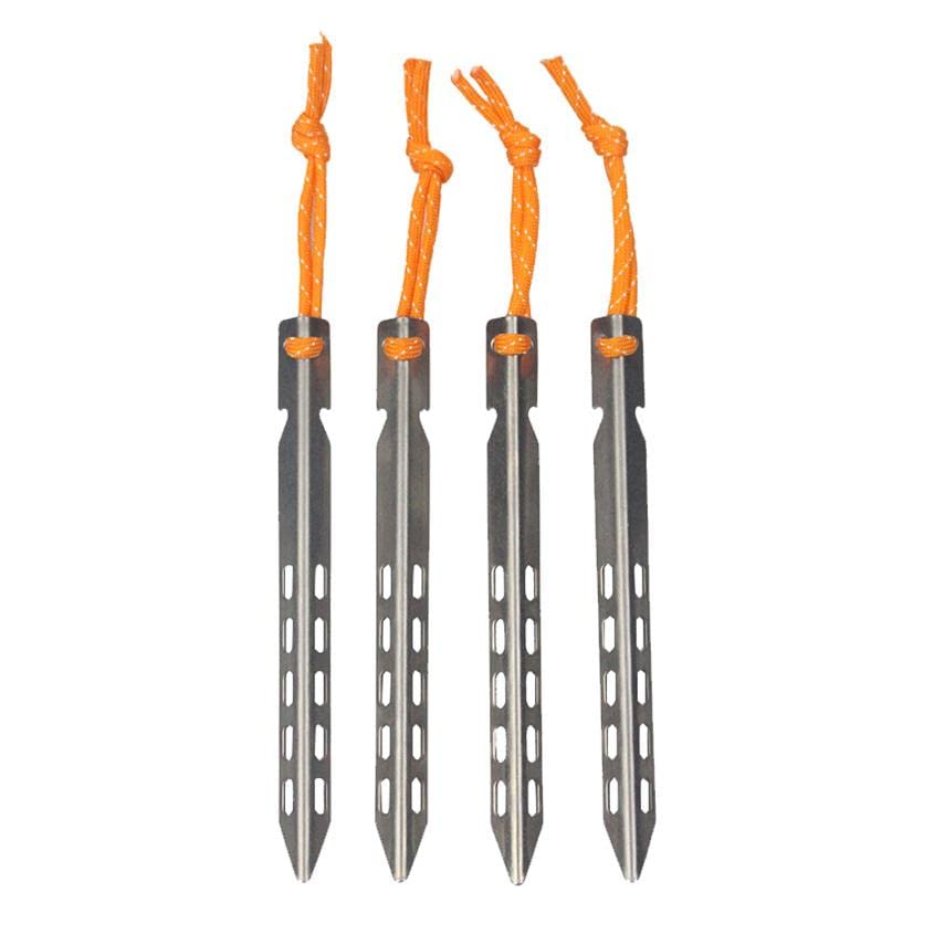 Estacas de titanio para tienda de campaña, clavijas de clavos para tienda de campaña a prueba de viento en forma de V, accesorios para tienda de campaña al aire libre, clavijas portátiles, clavos