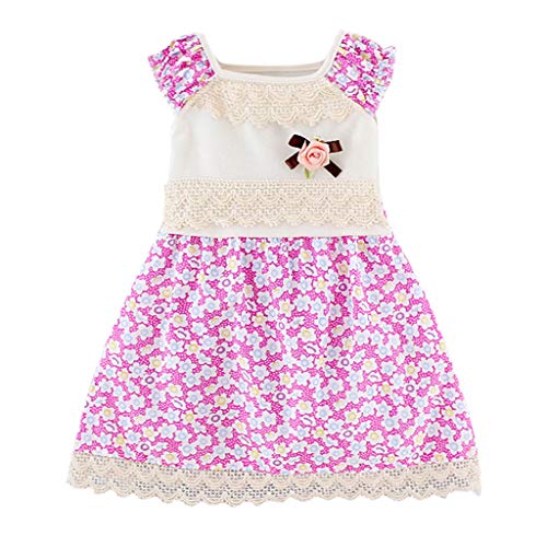 HYWJSZ Little Toddler Baby Girl Floral Lace Frills Sleeveless Dress Kids Party Beach Maxi Dresses Sundress Summer Clothes