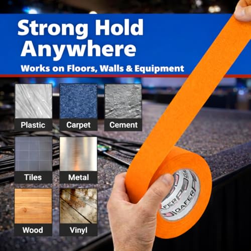 Image of Gaffer Power Proudly Made in The USA, Real Professional Grade Gaffer Tape, Heavy Duty Gaffers Tape, Non-Reflective, Multipurpose. 2 Inches x 30 Yards, Fluorescent Orange