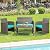 SUNLEI Multi Pieces Outdoor Patio Furniture Sets Conversation Sets Rattan Chair Wicker Set,Glass Table,Outdoor Indoor Use Backyard Porch Garden Poolside (Grey, 4 PCS-Sky Blue Cushion)