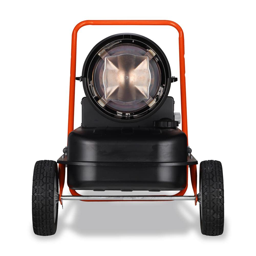 Generatore aria calda a diesel FUXTEC DH116 - Termoventilatore a gasolio potenza termica di riscaldamento 30 kW, serbatoio 38L(13h), accensione elettrica, termostato regolabile.