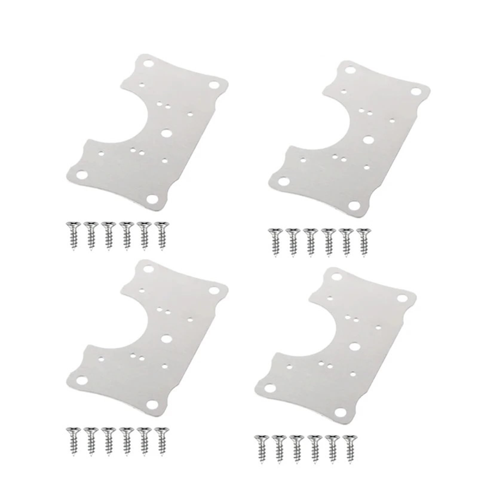 Window Hinge 4/8pcs Hinge Repair Parts Fixing Plate with Screws, Installation Gasket, Used for Cabinet and Wardrobe Doors for Cabinet, Door, Window(4pcs and 24screws)