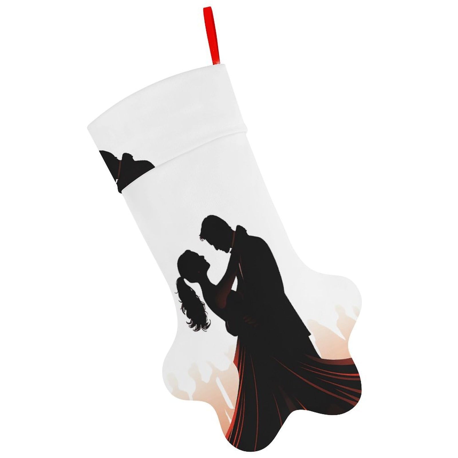 Ballroom Dance Christmas Stocking Soft Comfortable Christma Sornaments Stocking Cute All-Printed Dog-Paw Stockings for Xmas Eve Party Fireplace Tree Gift Decoration
