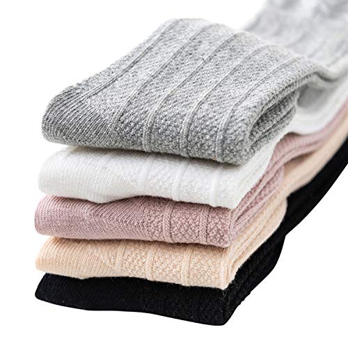 Toddler Girls 5 Pack Ruffled Knee High Socks Casual Uniform Long Stockings 0-5T3