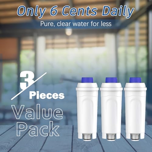 3 Pack Water Filter Replacement for DeLonghi* Filter DLSC002 ECAM 22.110,Esam,ETAM,DLS C002,SER3017,5513292811,EC680,EC800 by Anmumu - Image 2