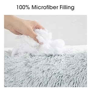   HOMBYS-Dog-Claming-Pillow-for-Large-and-Medium-Dogs-Soft-Faux-Fur-Dog-Neck-Pillow-Improve-Anxiety-Relief-Machine-Washable-Pet-Pillow-for-Dogs-Cats-Pet-Calming-ToyLight-Grey-25x8x4