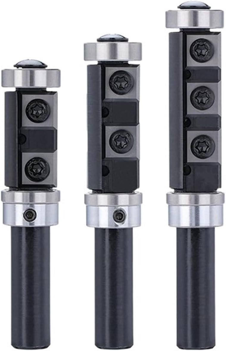 1/2 Shank Wood Planer Bit Flush Trim Router Bit with Carbide Insert for Woodworking Trimming Slotting Tools(1l2x19x30)