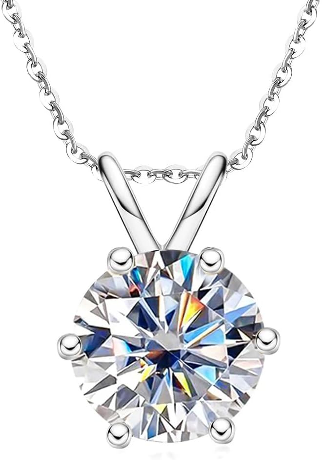 Classic Women Necklace 1-3ct Moissanite Pendant Necklace Laboratory Diamond S925 Silver Eternal Gift Wedding Jewelry