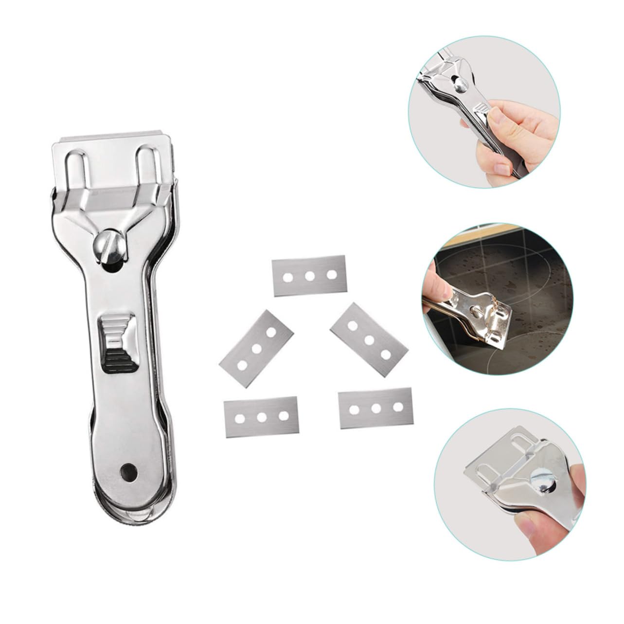 GLEAVI 3 Juegos Rascador de Vidrio y Cerámica con Cuchillas Intercambiables Kit de Limpieza Cocinas de Inducción y Vitrocerámica Sin Rayones de Usar