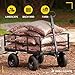 Gorilla Carts Steel Utility Cart, 9 Cu Ft Bed, 1200 lb Load Capacity, Black – Towable Heavy-Duty Outdoor Hauling Wagon with Removable Side Panels for Yard, Lawn, Garden or Landscaping