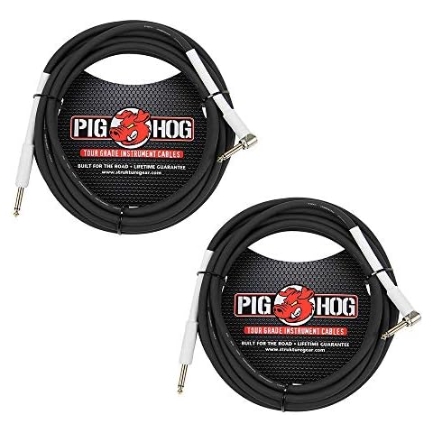 Pig HOG 18.6' Feet High Performance Instrument Cable Black (Straight-Angled), 2-Pack Cover