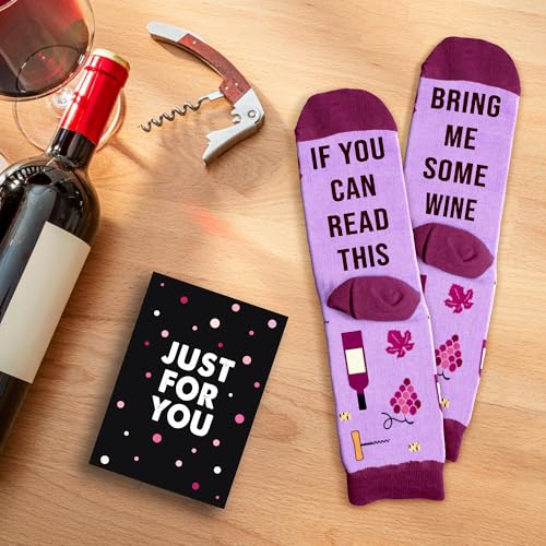 Image of VICRAZY Wine Gifts for Men, Women - Funny Socks - Gifts for Lovers - Stuff, Stocking Stuffers