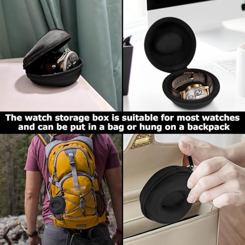 AONAYO 2 Stücke Watch Case,Uhrenbox,UhrenReiseetui, Uhrentasche,UhrenAufbewahrungsbox, Uhrenbox Mit Reißverschluss,Für Alle UhrenUnd Smartwatches Halsketten-Ohrhörer Wasserdicht Und Sturzsicher