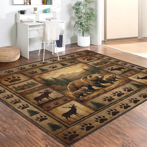 Tapete rectangular 3'x5' resistente a manchas lavable miniatura 3